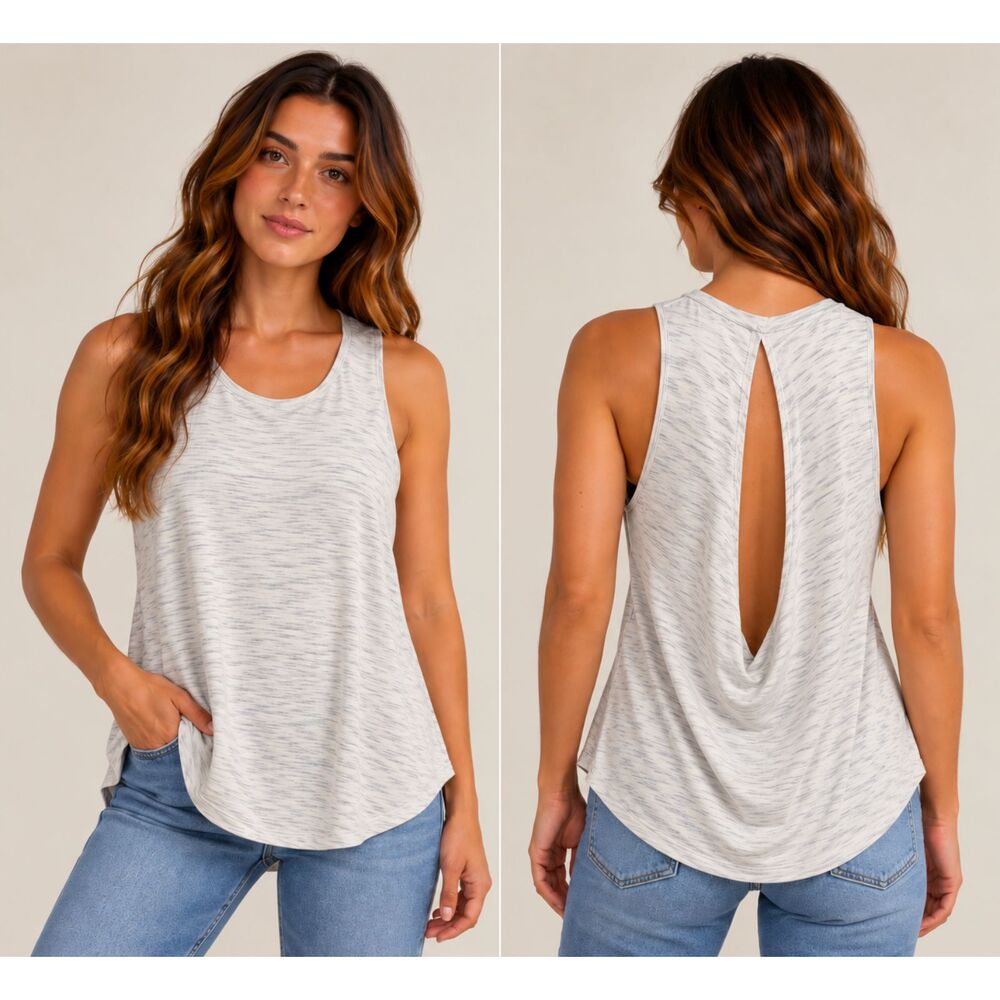 Lululemon Low Key Tank Tiger Space Dye Hail White Sz 6 W1BHPS